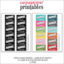Load image into Gallery viewer, Open When Printable - Labels by Month - Digital Download